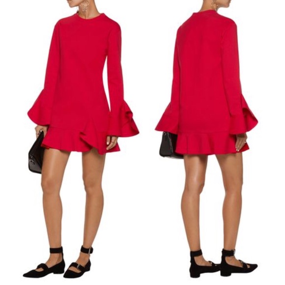 Goen.J Red Ruffle Trim Tunic - Picture 2 of 8